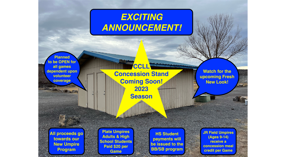 CCLL Concession Stand - Coming Soon!